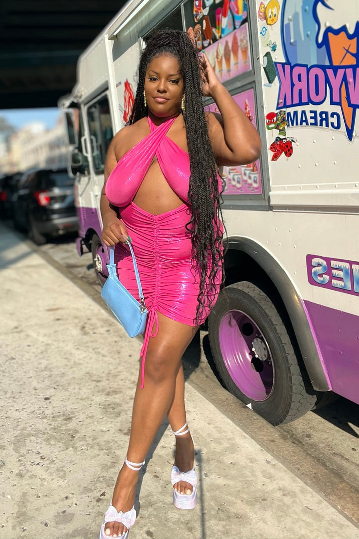 No Apologies Metallic Mini Dress