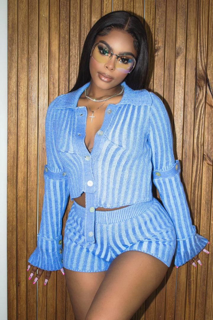 Girl Next Door Short Set - Blue