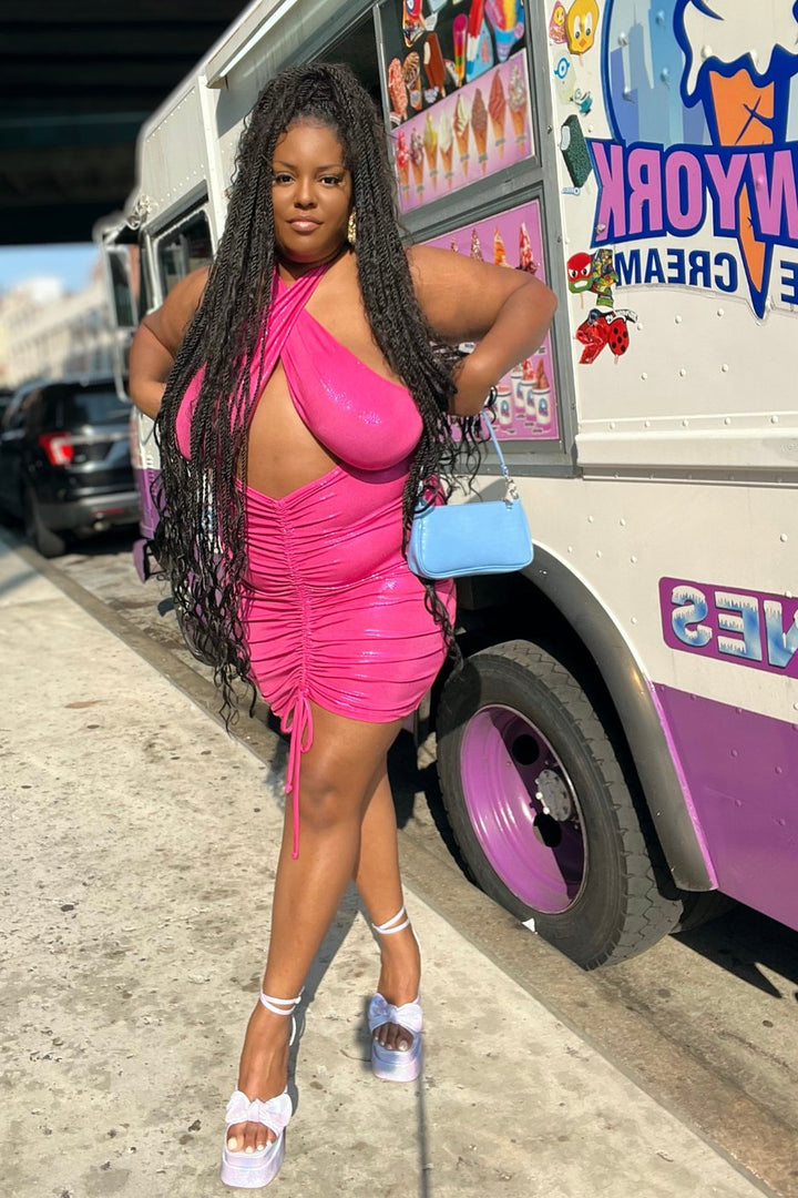 No Apologies Metallic Mini Dress