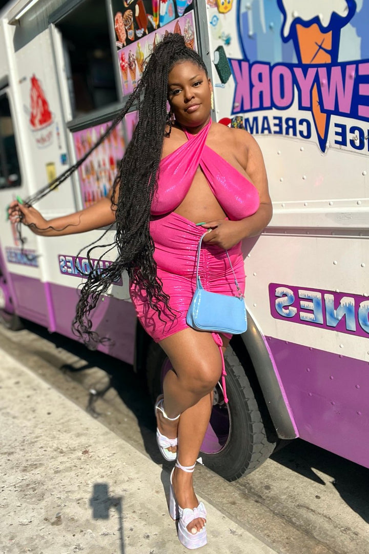 No Apologies Metallic Mini Dress