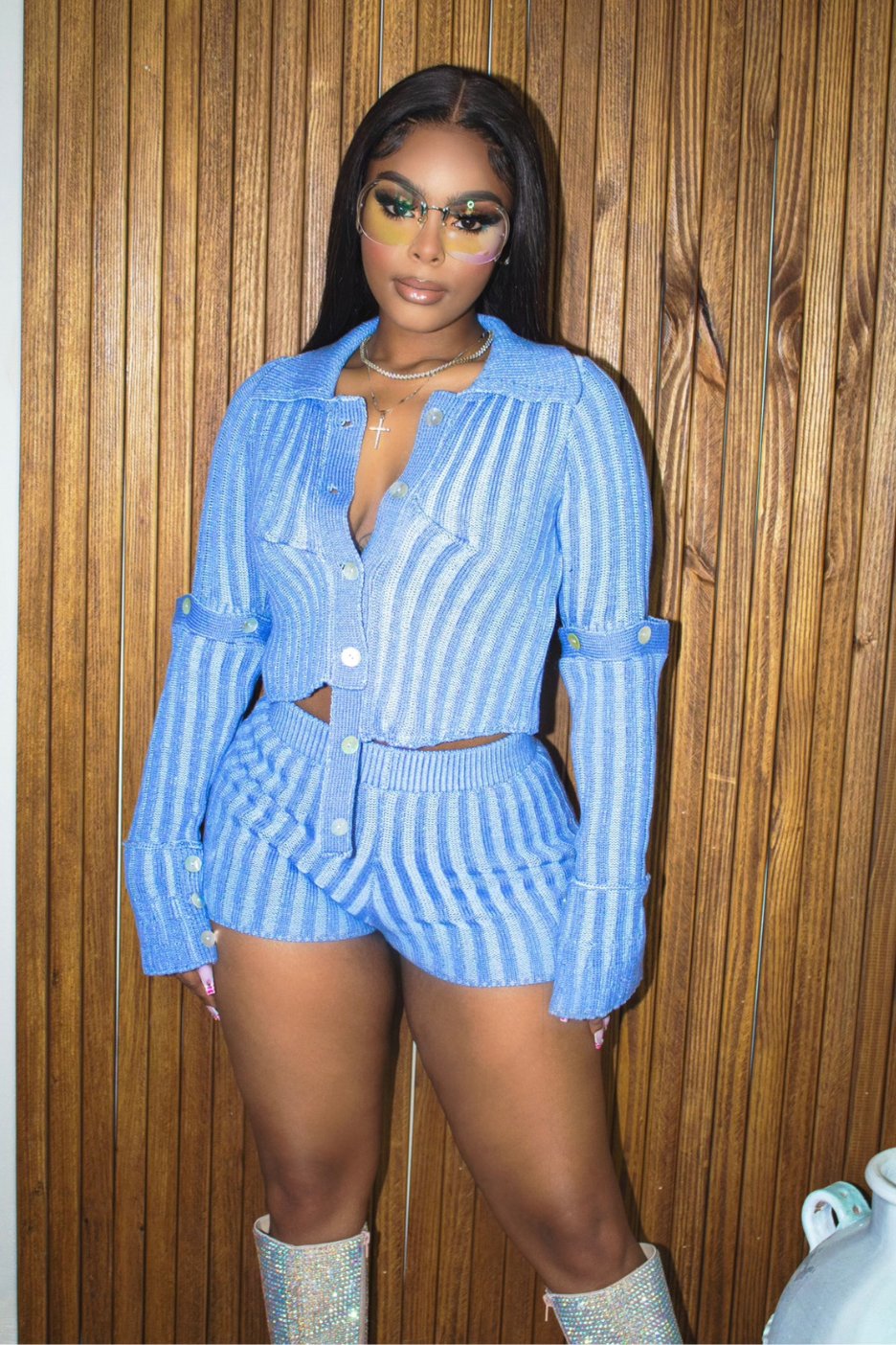 Girl Next Door Short Set - Blue