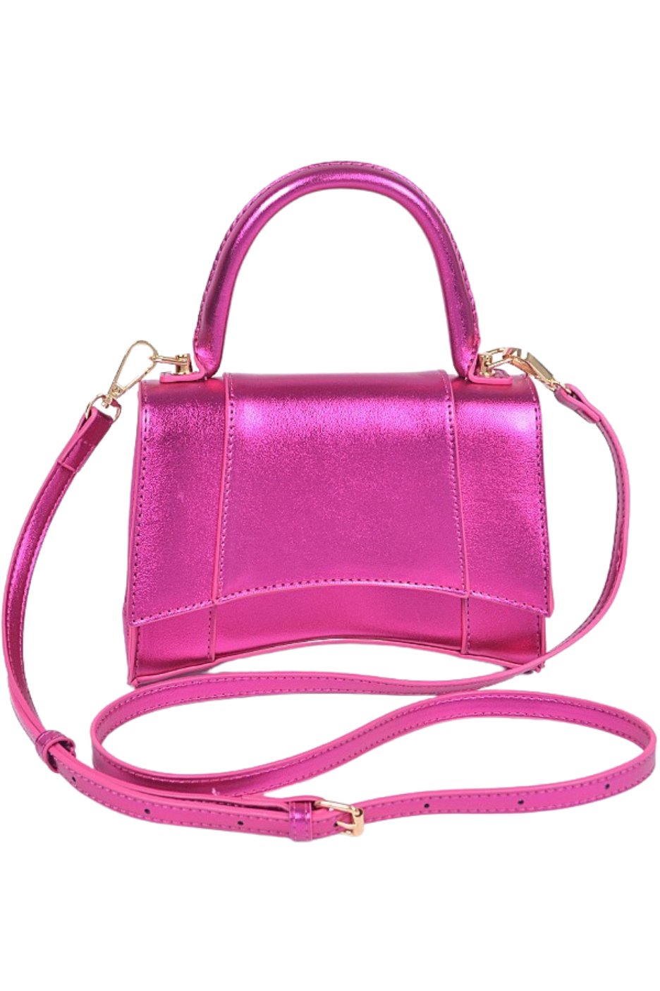 Spicy Girl Metallic Handbag - Fuchsia
