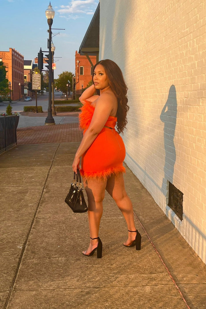 Sitting Courtside Feathered Skirt Set