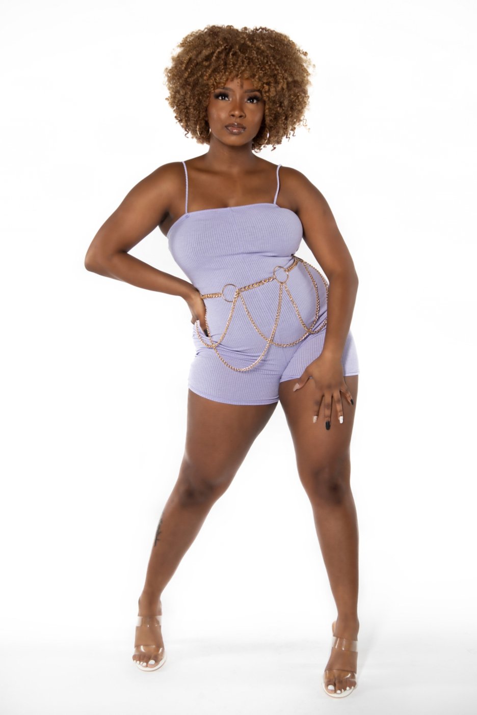 Sassy Little Thing Romper - Lavender