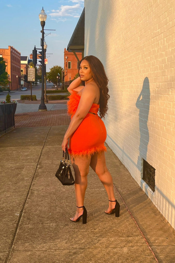 Sitting Courtside Feathered Skirt Set