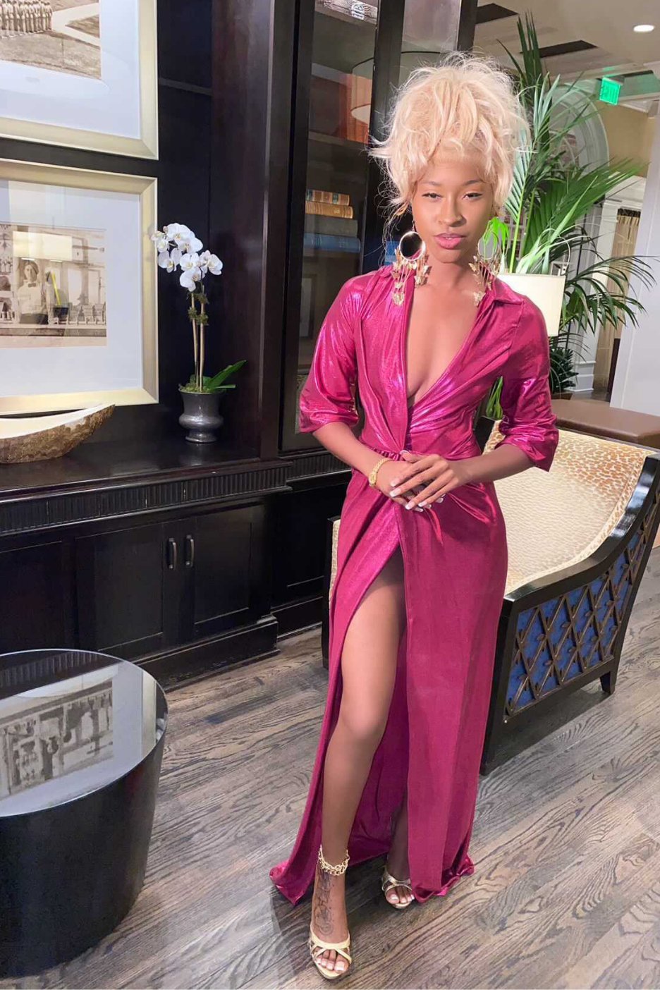 Queen of the Evening Metallic Gown