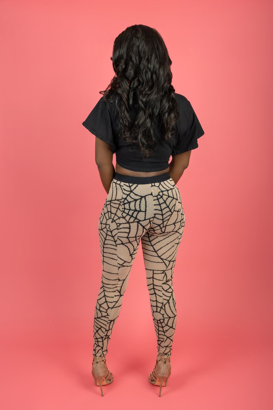 Catching Eyes Black/Tan Combo Mesh Pant Set