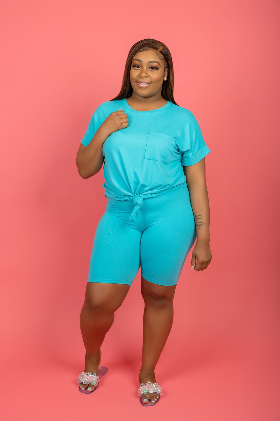 Easy On Me Short Set - Blue
