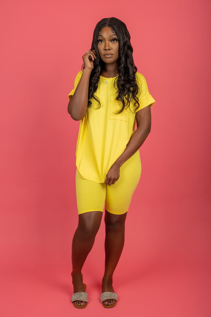 Easy On Me Short Set - Yellow