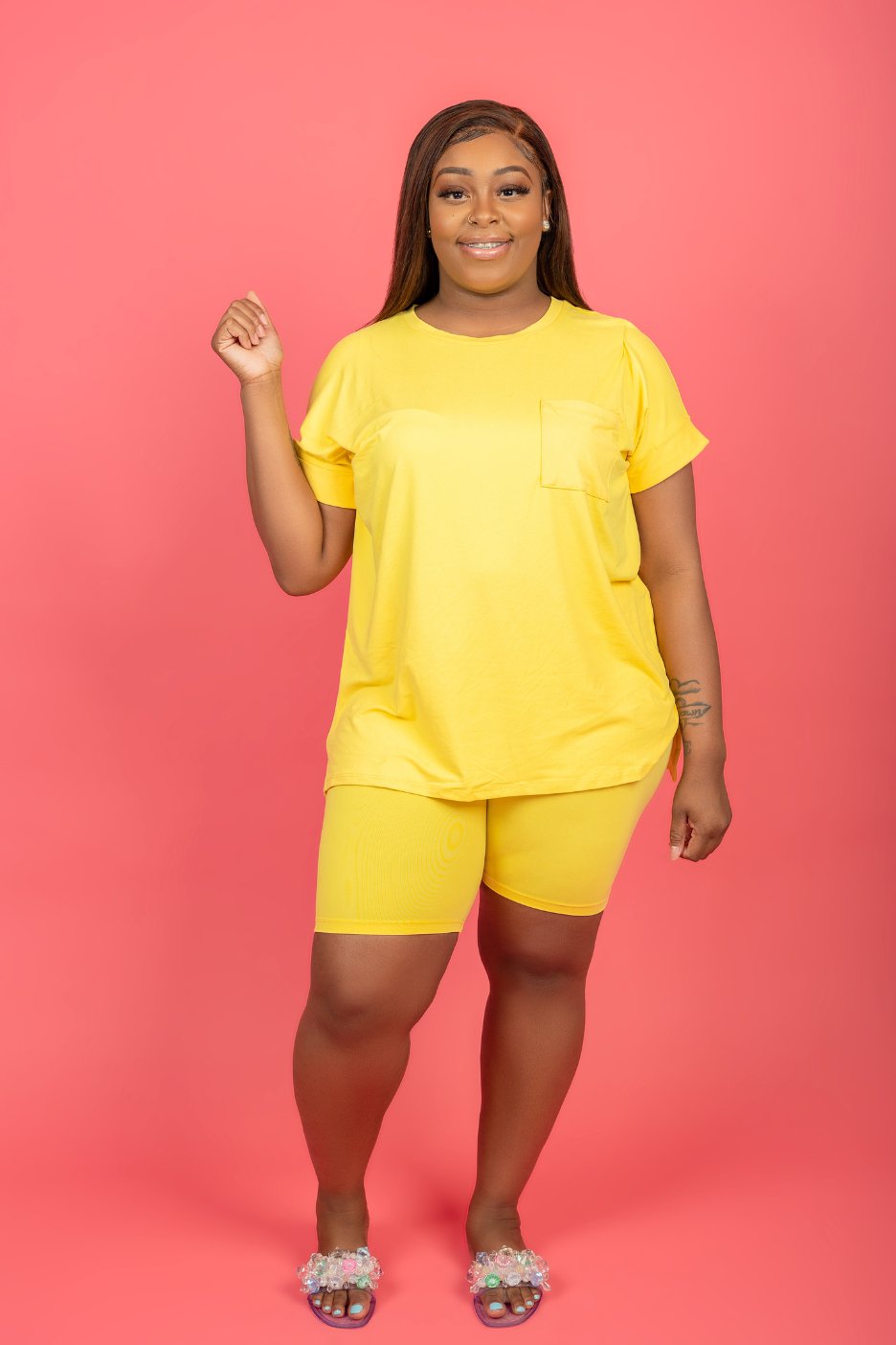 Easy On Me Short Set - Yellow