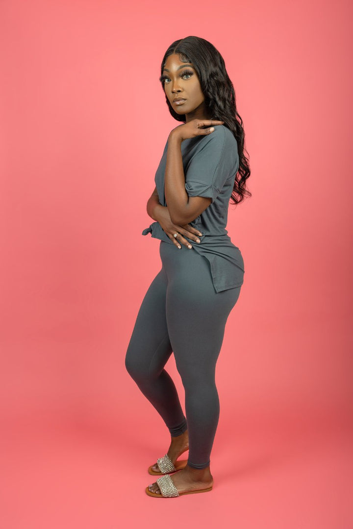 Take It Easy Pant Set - Grey