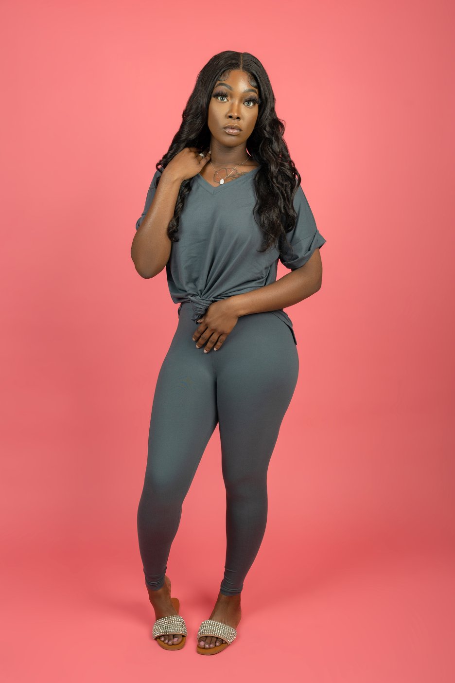 Take It Easy Pant Set - Grey