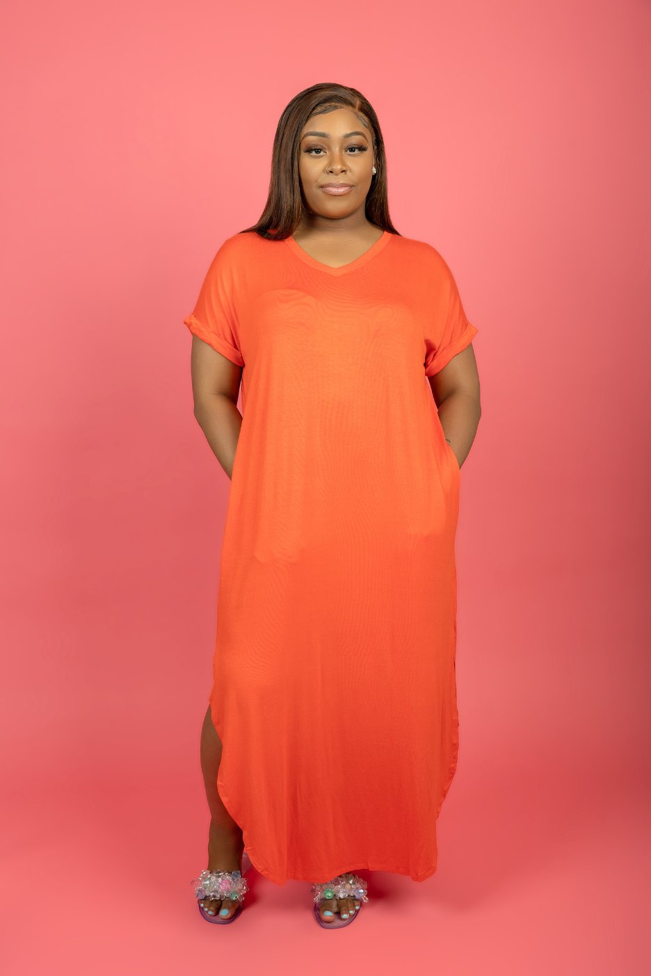 Oversized maxi dress plus size best sale