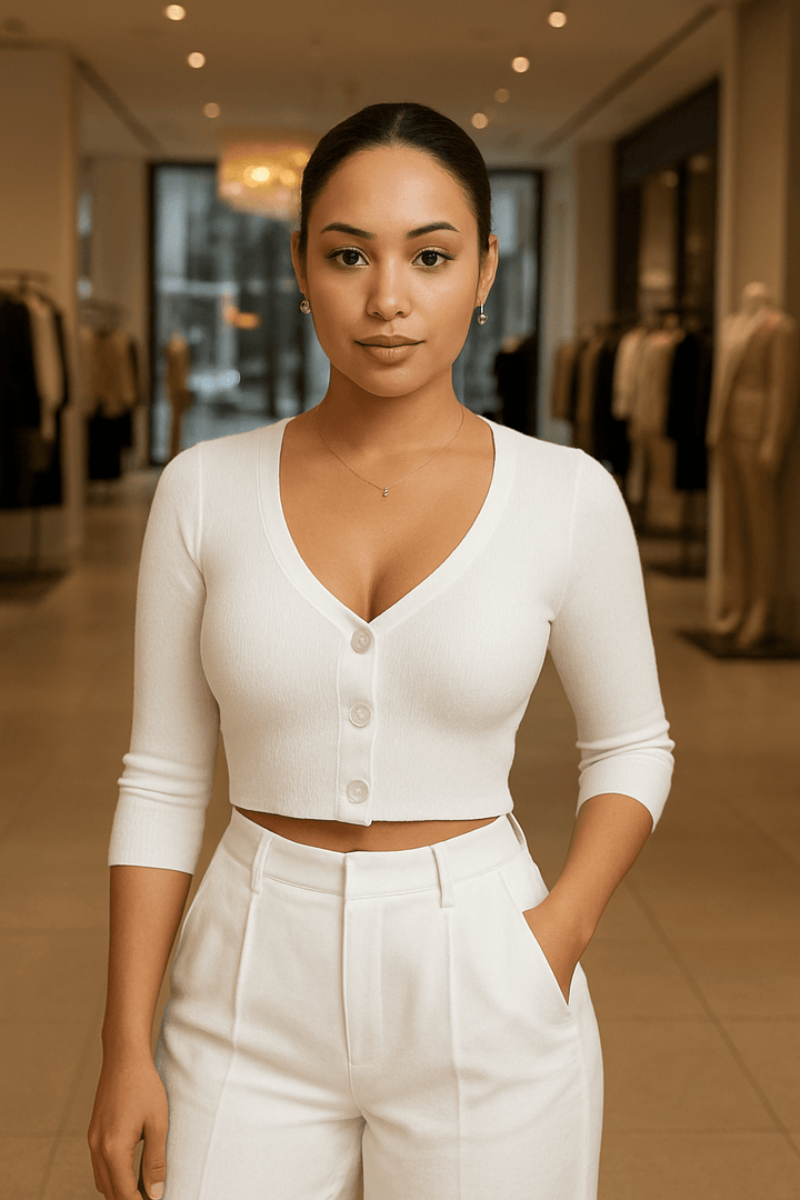 8teen White Crop Top - White
