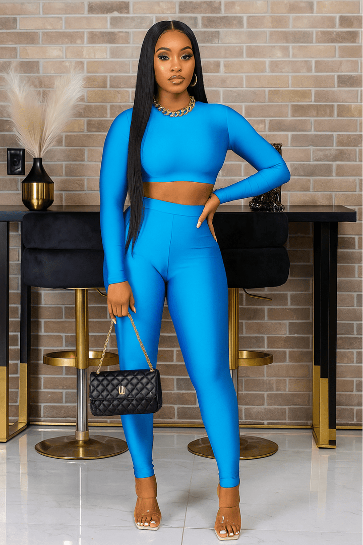 Hot Stuff High Waist Leggings - Turquoise
