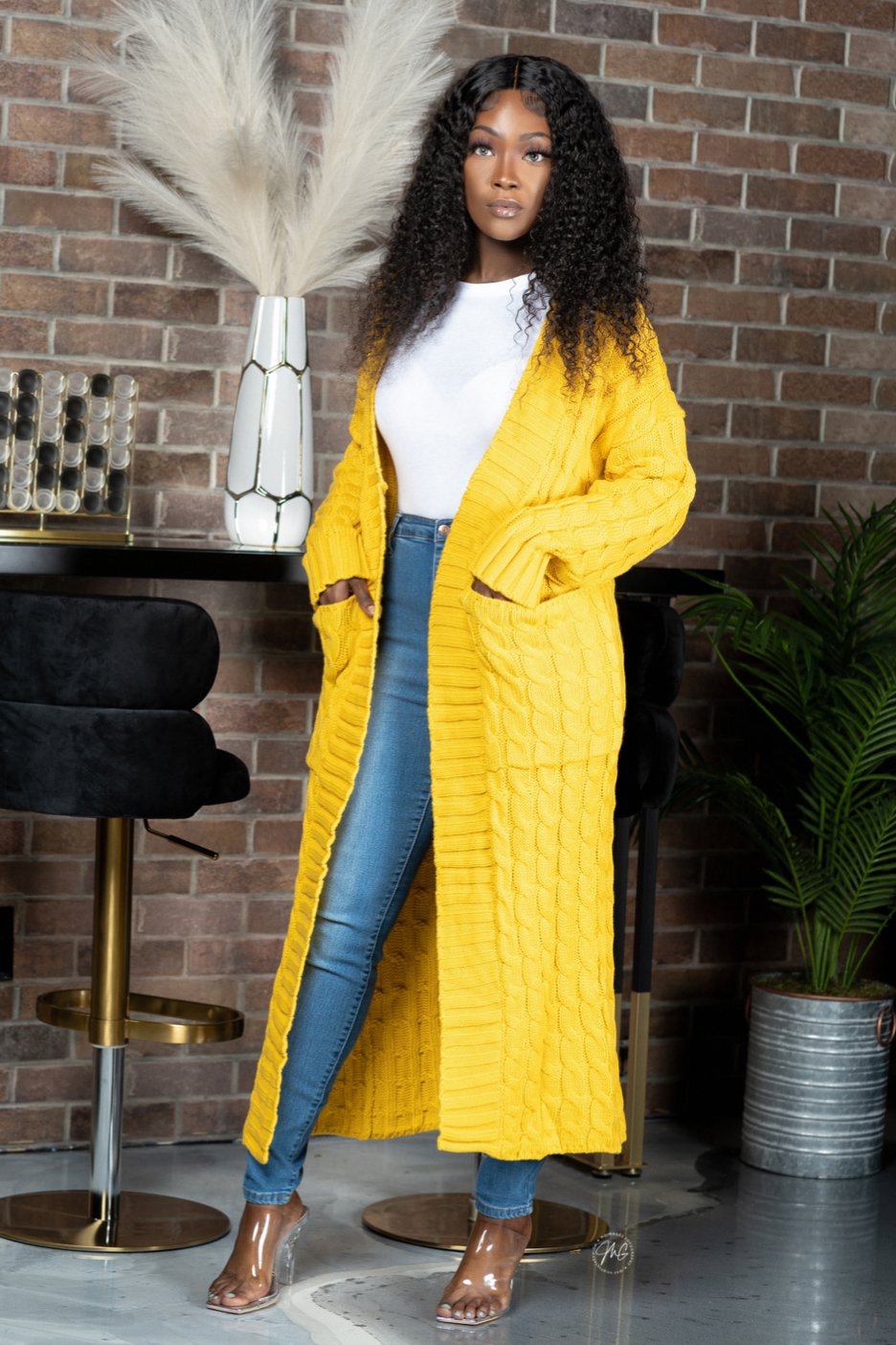 Street Symphony Open Front Cardigan - Yellow