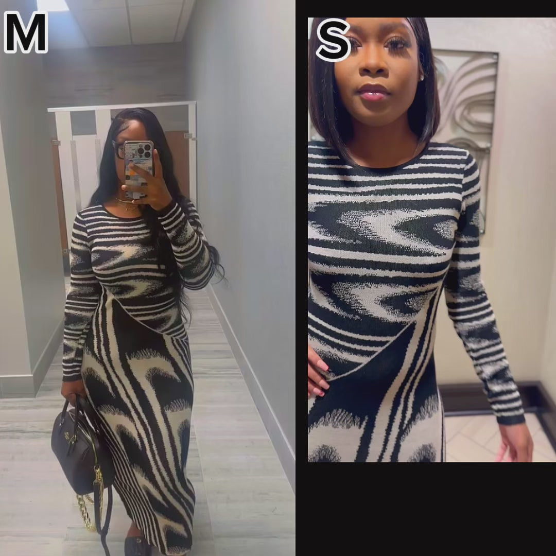 Whatever I Want Midi Dress - Black/White